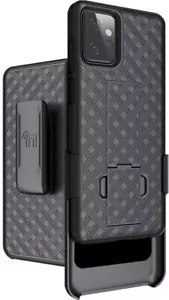 Black Hard Case Stand and Belt Clip Holster for Motorola Moto G Power 5G (2023) - Picture 1 of 8