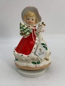 Rare Vintage SCHMID Shopper Girl Weihnachts Spieluhr weiß Weihnachten in Box - Bild 1 von 14