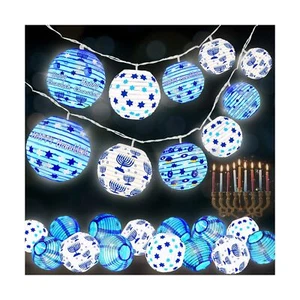 TURNMEON 9FT 10LED Hanukkah Decorations Hanukkah Lights Battery Operated Chan... - Picture 1 of 6
