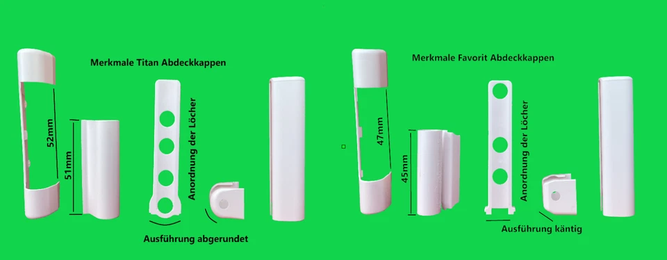 Siegenia Abdeckkappen für die Serien Favorit oder Titan weiß