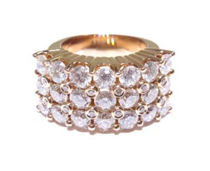 14k Rose Gold 6.00ct Round Cut Prong & Bezel Set White Diamond Flashy Ring - Picture 1 of 6