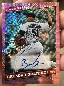 2020 DONRUSS BRUSDAR GRATEROL RC AUTO 26/49 Plus Bowman Chrome Green Mojo 56/99 - Picture 1 of 3
