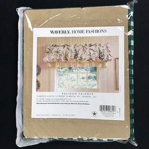 Waverly Home Fashions Balloon Valance Garden Check Forest 79 X 14" VINTAGE NEW - Picture 1 of 5