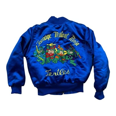 Chaqueta de recuerdo vintage años 80 hecha a mano talla bebé tortugas ninja mutantes adolescentes  Foto 1 de 4