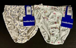 Vtg (2) Maidenform Cotton Hi Cut Size 6 Panty Floral Moon Stars NWT - Picture 1 of 5