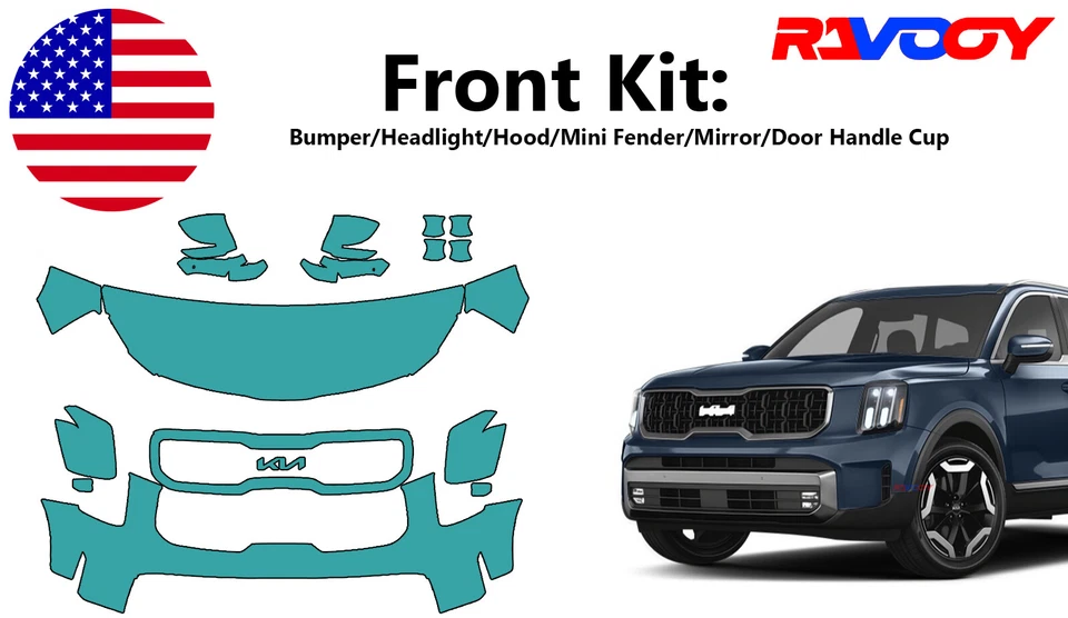 For KIA Telluride 2023-2025 Front Paint Protection Film PreCut Kit PPF  - Image 1 of 4