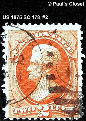 US 1873 SC 178 JACKSON 2¢ VERMILLION USED NO GUM FINE/VERY FINE #2 - Image 1 of 2