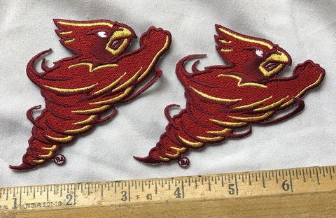 Lot Of 2 Iowa State University Cyclones Iron On Patch Mascot Logo NCAA Football Cover