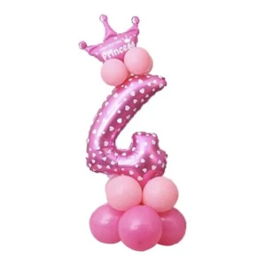 4. Geburtstag Rosa Ballon Ständer Geburtstag Party Deko Alter 4 Mädchen Prinzessin - Bild 1 von 5