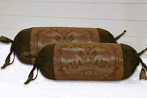 Decorative Home Decor 18 x 8 in Bolster Cover Brocade Jacquard Sofa Pillow Case - Picture 1 of 7