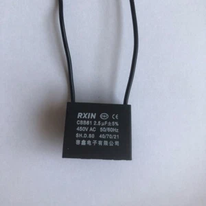 Condensatore motore ventola a soffitto 450 V 2,5 UF CBB61 2 fili 50/60 Hz - Foto 1 di 2