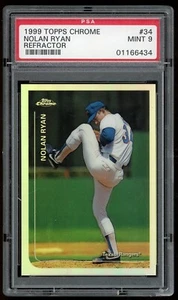 Topps 1999 refractor cromado Nolan Ryan #34 PSA 9 como nuevo patio - Imagen 1 de 2