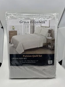 Grace Elizabeth Luxury Linens Queen Size Parisian Quilt Set Hypoallergenic - Picture 1 of 3