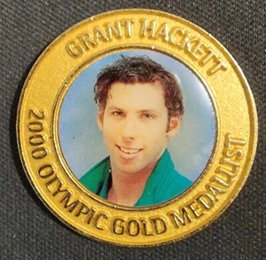 OLYMPIC COMMEMORATIVE MEDAL - 2000 Sydney - Grant Hackett Gold Coin - Picture 1 of 2