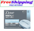 Dove Men+Care Clean Comfort Body, Face Shave Bar 3.75 Oz 8 Bars