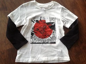 NWT BABY GAP+JUNK FOOD LONG SLEEVES T-SHIRT 3T/IRON MAN WHITE - Picture 1 of 3