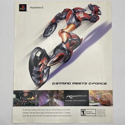 2001 Kinetica anuncio impreso ciencia ficción carreras PS2 juego promoción arte G-String se encuentra con G-Force Foto 1 de 2