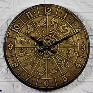 Vintage Style Wall Clock Hand-Crafted Wood And Brass Wall Clock - Picture 1 of 6