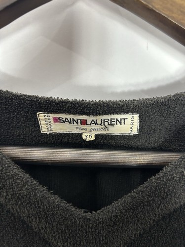 SAINT LAURENT (YSL) Abito lungo vintage nero Yves Saint Laurent Paris taglia 36 tessuto spugna