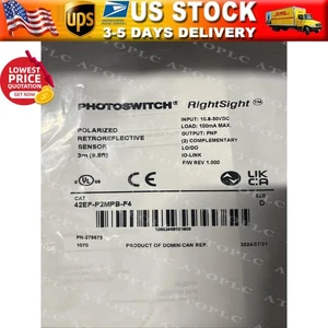Allen Bradley 42EF-P2MPB-F4 Polarized Retroreflector Sensor NEW  US Free Tax - Afbeelding 1 van 5