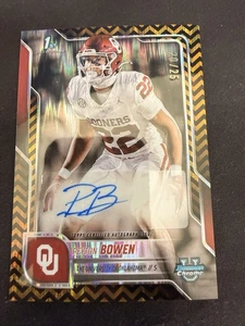 2025 Bowman Chrome U Peyton Bowen Black & Gold Stealth Refractor Auto /25 Okla - Bild 1 von 2