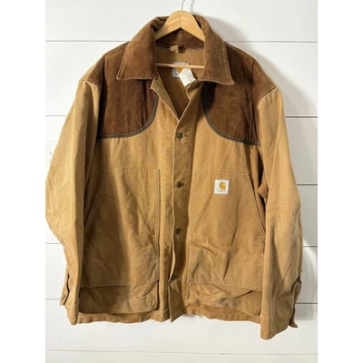 VTG Carhartt 80's Hunting Field Jacket Size XXL Game Pouch Mens Canvas Corduroy - Image 1 of 4