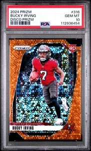 2024 Prizm BUCKY IRVING RC Orange Disco #316 Tampa Bay Buccaneers RC PSA 10 - Picture 1 of 1