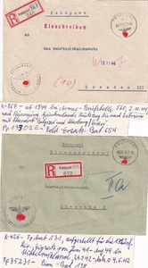 30. 2.WK 2x Feldpost 35231 + 13302 R-Briefe K 426 + 967 Istrien + Rußland - Bild 1 von 2