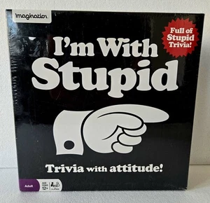 Imagination “I'm With Stupid” Trivia Board Game, Trivia with Attitude! SEALED - Picture 1 of 4