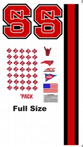 NC State Wolfpack Full Size Football Helmet Decals 8 mil Gearwrap Convex - Picture 1 of 1