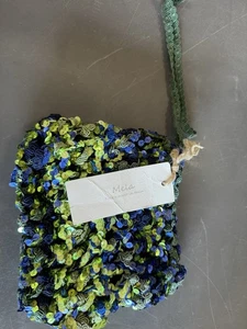 Rare Sold Out Mela Made In Italy Italian Purse Sequined Blue-Green - Picture 1 of 6
