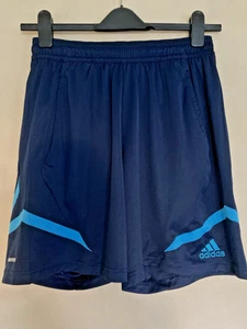 Adidas CLIMACOOL Athletic Shorts size M. Dark Blue. Long. Elasticated. Logo. - Picture 1 of 6