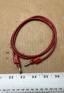 Pomona Red Banana Plug Patch Cord 30VAC-60DC, 5000V, P/N B-36-2 - Picture 1 of 5