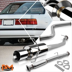 For 90-93 Honda Accord CB7/CB9 F22A 4" Rolled Tip Muffler S.S Catback Exhaust - Bild 1 von 5