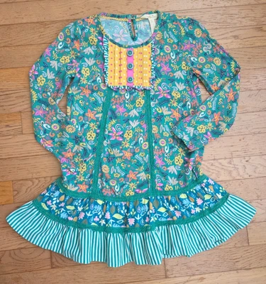 Matilda Jane Make Believe To The Castle Dress Girls Sz 6 Floral Green 24047D - Image 1 of 4