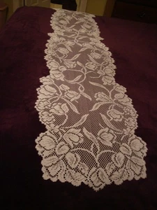 White Dutch Garden Lace Table Runners 54" x 14 - Picture 1 of 2