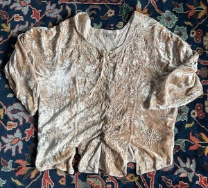 Schöne Samt Creme Damen Tops Holy Clothing Top 2X - Bild 1 von 14