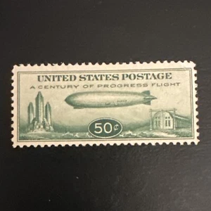 US Stamp Scott #C18 Baby Zeppelin 1933 Airmail Stamp Mh - Picture 1 of 2