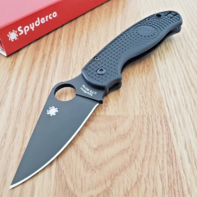 Cuchillo Plegable Spyderco Para 3 3" Acabado Negro CTS-BD1 Hoja de Acero Mango FRN Foto 1 de 4