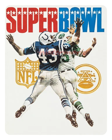 1969 Super Bowl III Color Poster Jets vs Colts REPRINT 16 X 20 Photo Picture Cover