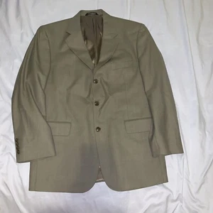 Stafford Wool Suit Jacket Men Beige Sz 40 - Picture 1 of 13