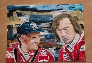 Niki Lauda und James Hunt in Acryl 40x30 cm gemalt - Bild 1 von 3