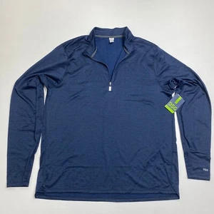 Maglione pullover DSG running 1/2 zip uomo XL blu navy manica lunga elasticizzato fori pollice - Foto 1 di 13