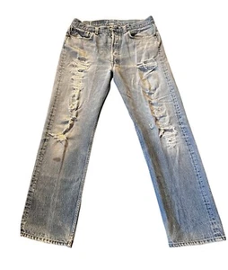 Vintage Levis 501 Redline Selvedge Distressed Jeans W35 L34 80s Authentic USA - Bild 1 von 24