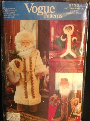 Pattern Vogue 8126, Father Christmas doll, figure, with transfer - Image 1 of 2