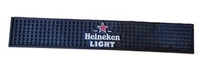 Heineken Light Bier Bar Schiene Auslaufmatte schwarz weiß & rot 24" x 4" Gummi - Bild 1 von 2