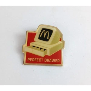 Vintage Perfect Drawer Cash Register McDonald's Crew Employee Lapel Hat Pin - Picture 1 of 2