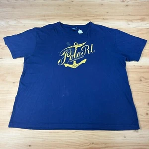 Vintage 1990s Polo Ralph Lauren Navy Blue Anchor Graphic T Shirt Size XL - Picture 1 of 8