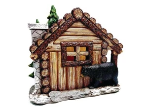 Black Bear & old Cabin Napkin Holder Wildlife Animals  Wilderness Table Top Unit - Picture 1 of 1