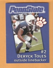 Deryck Toles Penn State Nittany Lions 2002 Card #23 Warren Ohio 5C